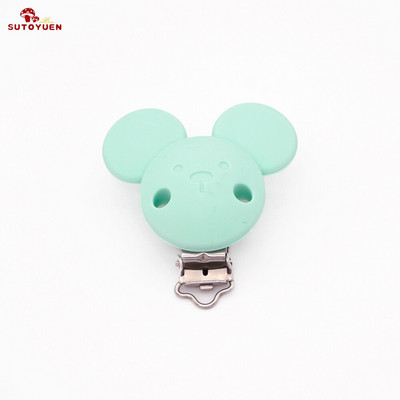 Sutoyuen 5vnt Mickey čiulptuko segtukai silikoniniai dantukai ekologiški BPA be vienspalviai sensoriniai žaislai kūdikių manekeno pakabuko segtukas