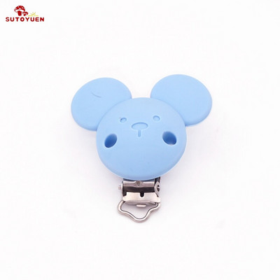 Sutoyuen 5vnt Mickey čiulptuko segtukai silikoniniai dantukai ekologiški BPA be vienspalviai sensoriniai žaislai kūdikių manekeno pakabuko segtukas