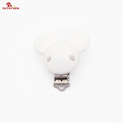 Sutoyuen 5vnt Mickey čiulptuko segtukai silikoniniai dantukai ekologiški BPA be vienspalviai sensoriniai žaislai kūdikių manekeno pakabuko segtukas