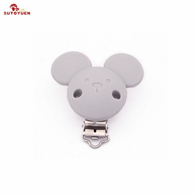 Sutoyuen 5vnt Mickey čiulptuko segtukai silikoniniai dantukai ekologiški BPA be vienspalviai sensoriniai žaislai kūdikių manekeno pakabuko segtukas