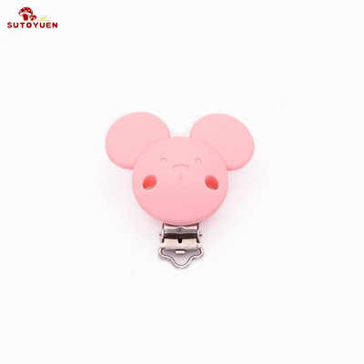 Sutoyuen 5vnt Mickey čiulptuko segtukai silikoniniai dantukai ekologiški BPA be vienspalviai sensoriniai žaislai kūdikių manekeno pakabuko segtukas