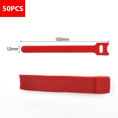 50 τεμάχια επαναχρησιμοποιήσιμων δεμάτων καλωδίων Ρυθμιζόμενο καλώδιο δεδομένων Καλώδιο αποθήκευσης καλωδίου διαχείρισης ζώνης εγκατάστασης ζώνης Nylon Belt Magic Furniture
