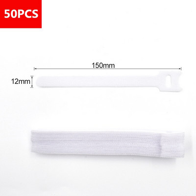 50 τεμάχια επαναχρησιμοποιήσιμων δεμάτων καλωδίων Ρυθμιζόμενο καλώδιο δεδομένων Καλώδιο αποθήκευσης καλωδίου διαχείρισης ζώνης εγκατάστασης ζώνης Nylon Belt Magic Furniture