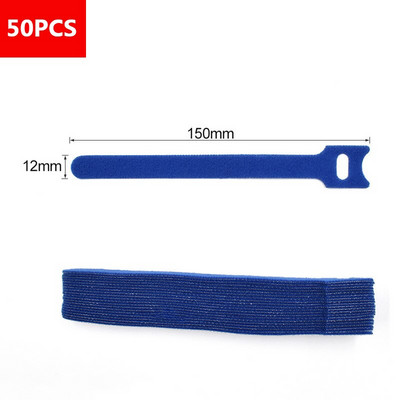 50 τεμάχια επαναχρησιμοποιήσιμων δεμάτων καλωδίων Ρυθμιζόμενο καλώδιο δεδομένων Καλώδιο αποθήκευσης καλωδίου διαχείρισης ζώνης εγκατάστασης ζώνης Nylon Belt Magic Furniture