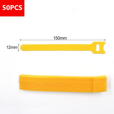 50 τεμάχια επαναχρησιμοποιήσιμων δεμάτων καλωδίων Ρυθμιζόμενο καλώδιο δεδομένων Καλώδιο αποθήκευσης καλωδίου διαχείρισης ζώνης εγκατάστασης ζώνης Nylon Belt Magic Furniture