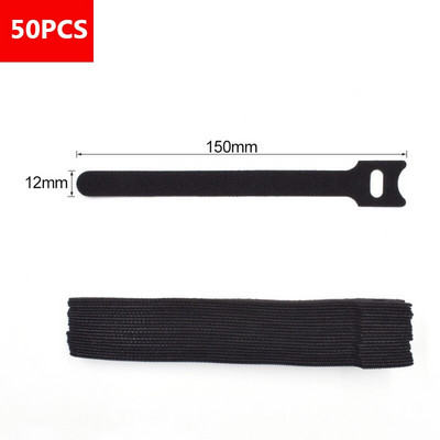 50 τεμάχια επαναχρησιμοποιήσιμων δεμάτων καλωδίων Ρυθμιζόμενο καλώδιο δεδομένων Καλώδιο αποθήκευσης καλωδίου διαχείρισης ζώνης εγκατάστασης ζώνης Nylon Belt Magic Furniture