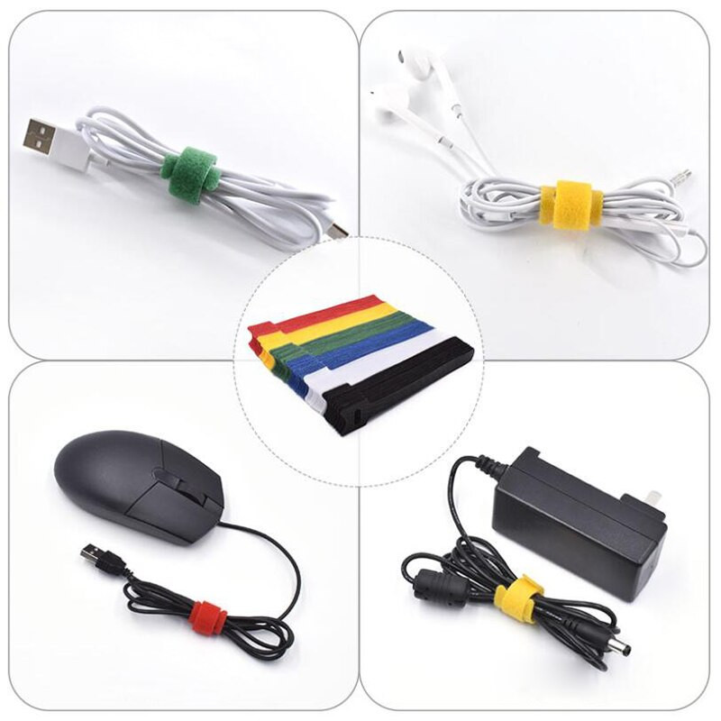 50 τεμάχια επαναχρησιμοποιήσιμων δεμάτων καλωδίων Ρυθμιζόμενο καλώδιο δεδομένων Καλώδιο αποθήκευσης καλωδίου διαχείρισης ζώνης εγκατάστασης ζώνης Nylon Belt Magic Furniture