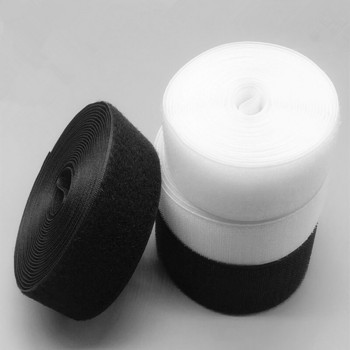 1 ζεύγος 16mm-50mm Μαύρο Λευκό Ταινία στερέωσης ραπτικής Γάντζος και θηλιά Ταινία Velcr Δεσμοί καλωδίων Αξεσουάρ ραπτικής, 1 μέτρο/Παρτίδα