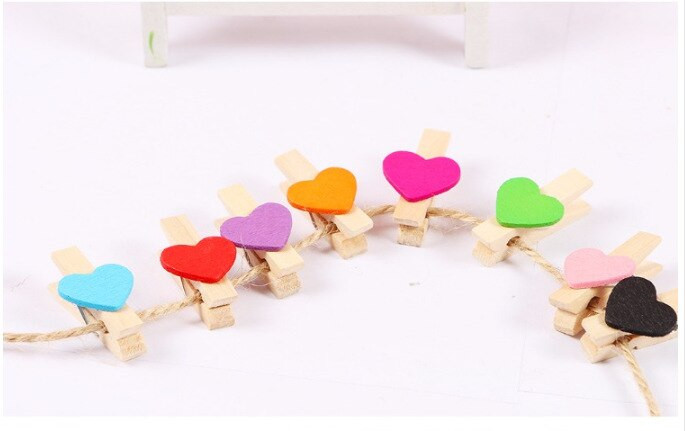 50 tk segavärvi brändi kvaliteediga puidust armas koomiksimustriga klipp armastussõnumi fotoklipp