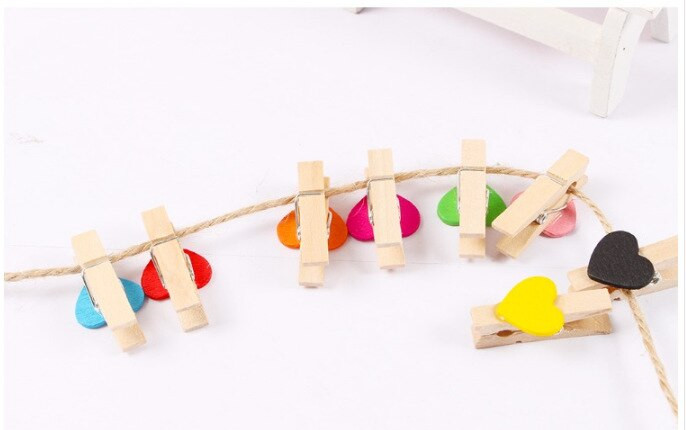 50 tk segavärvi brändi kvaliteediga puidust armas koomiksimustriga klipp armastussõnumi fotoklipp