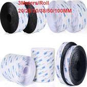 3 metre/rola samolepiacej upevňovacej pásky so suchým zipsom, obojstrannej pásky s lepidlom na bytové dekorácie 20/25/30/38/50/100 mm