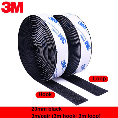 3 metre/rola samolepiacej upevňovacej pásky so suchým zipsom, obojstrannej pásky s lepidlom na bytové dekorácie 20/25/30/38/50/100 mm