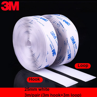 3 metre/rola samolepiacej upevňovacej pásky so suchým zipsom, obojstrannej pásky s lepidlom na bytové dekorácie 20/25/30/38/50/100 mm
