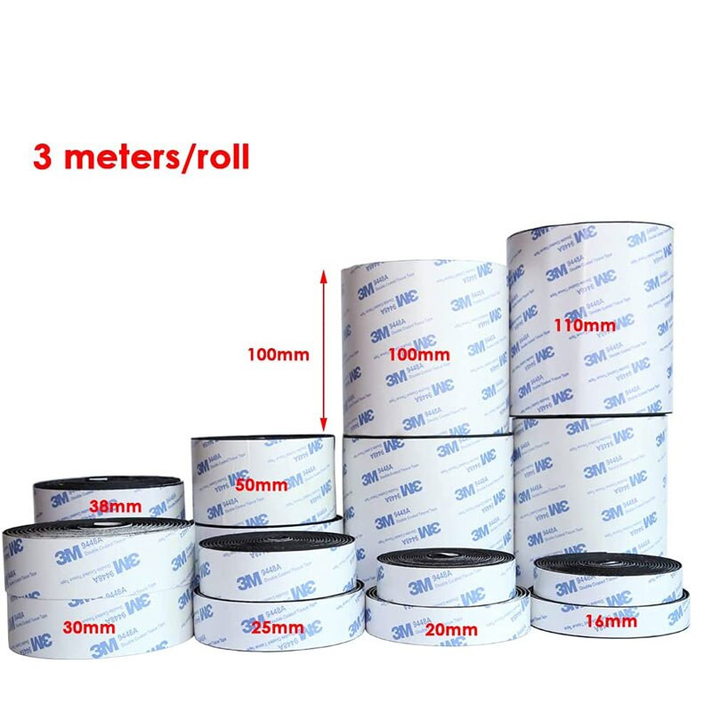 3 metre/rola samolepiacej upevňovacej pásky so suchým zipsom, obojstrannej pásky s lepidlom na bytové dekorácie 20/25/30/38/50/100 mm