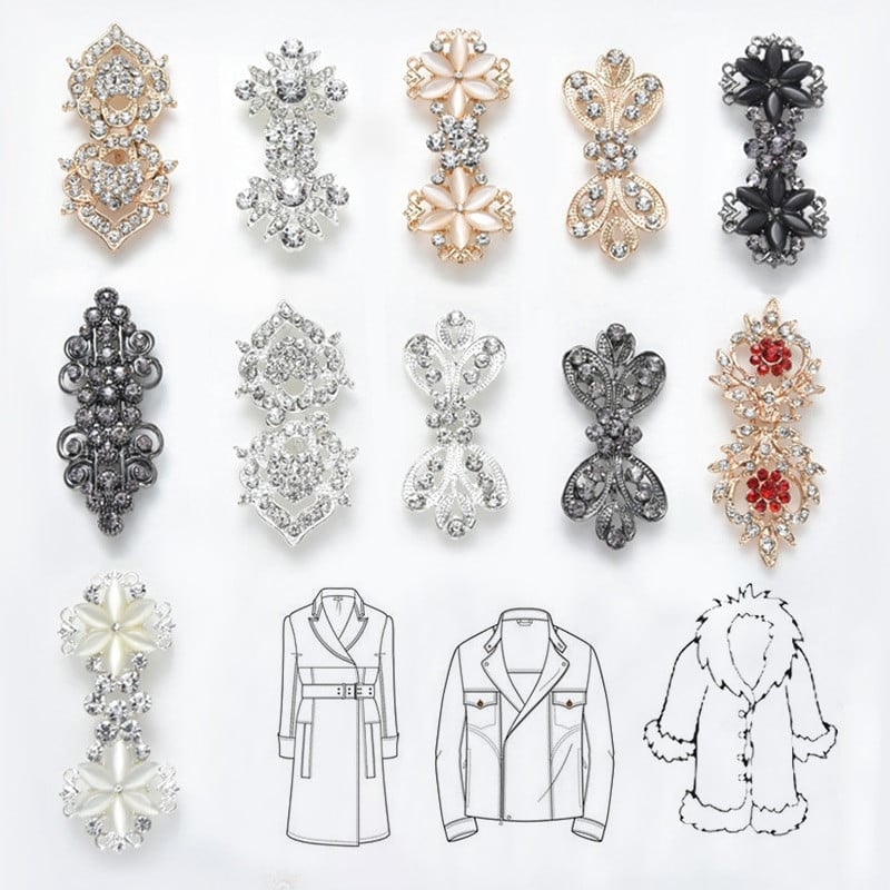 Retro kivist prossid naiste kampsunile, pluusile, salliklambritele, särgi kaelarihmale, lillemustriga, pardi klambriga