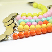 Lanțuri de cleme pentru suzetă, drăguț, culoare bomboană, cu mărgele, lanț de dentiție în siguranță pentru bebeluși, pentru bebeluși, pentru copii mici, bricolaj, lucrat manual