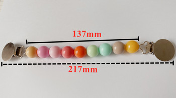 Αλυσίδες με κλιπ πιπίλας Χαριτωμένο ζαχαρωτό χρώμα με χάντρες για μωρό ασφαλές οδοντοφυΐα Βρεφικό βρεφικό δόντιο νηπίου DIY Χειροποίητο