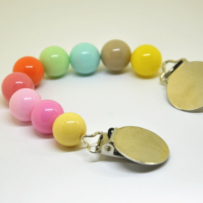 Lanțuri de cleme pentru suzetă, drăguț, culoare bomboană, cu mărgele, lanț de dentiție în siguranță pentru bebeluși, pentru bebeluși, pentru copii mici, bricolaj, lucrat manual