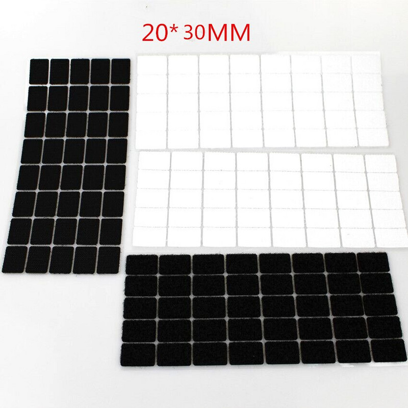 XUNZHE 20*30mm 50 Paari Magic Nylon square Kleebis Kahepoolne Kleepuv konksud Aasad Kettad Padjakesed Punktkinnituslint Õmbluskäsitöö