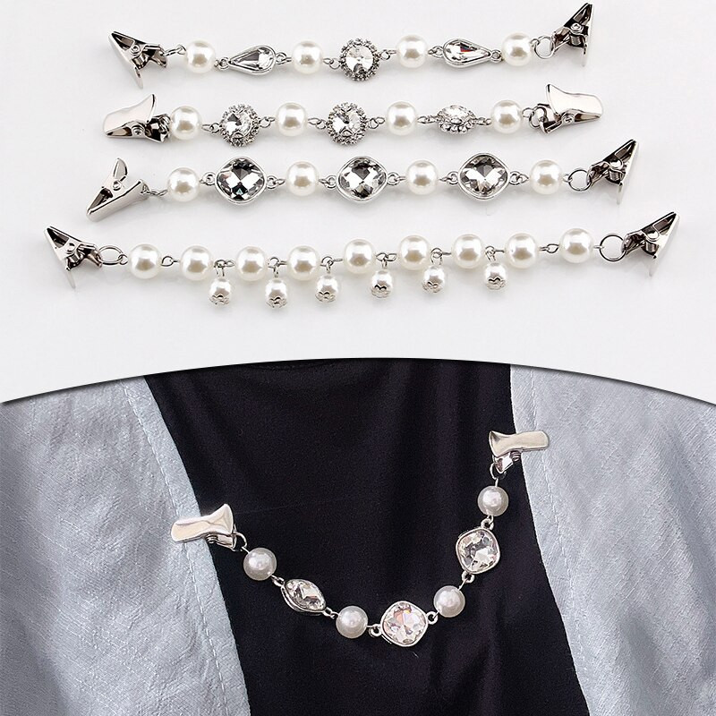 Sponky na sveter a šál, perlové krištáľové brošne na sveter, sponky na vintage kardigany, brošne s golierom bundy, šperky na výrobu...