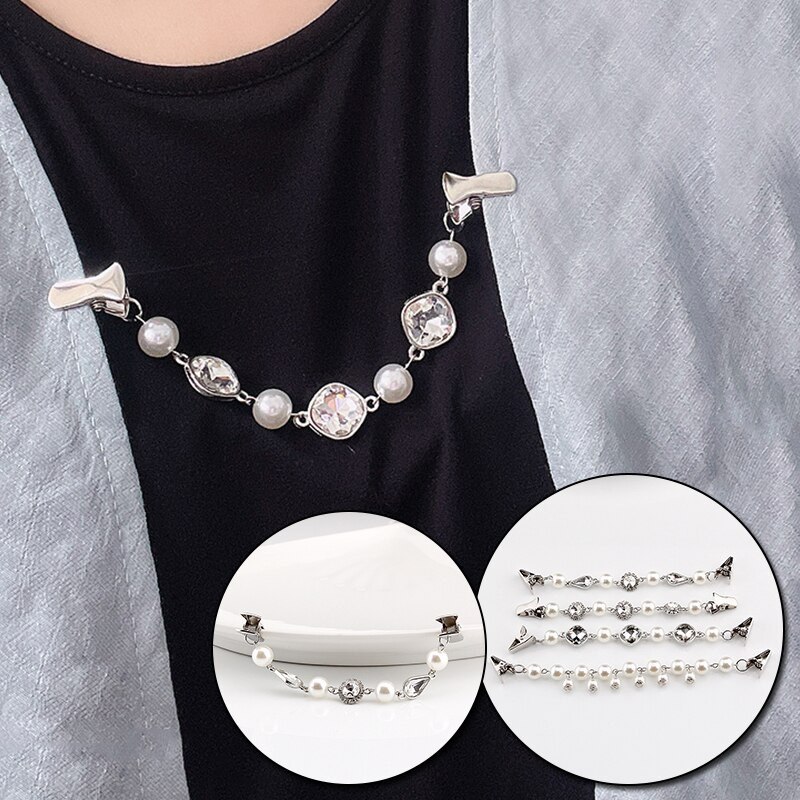 Sponky na sveter a šál, perlové krištáľové brošne na sveter, sponky na vintage kardigany, brošne s golierom bundy, šperky na výrobu...