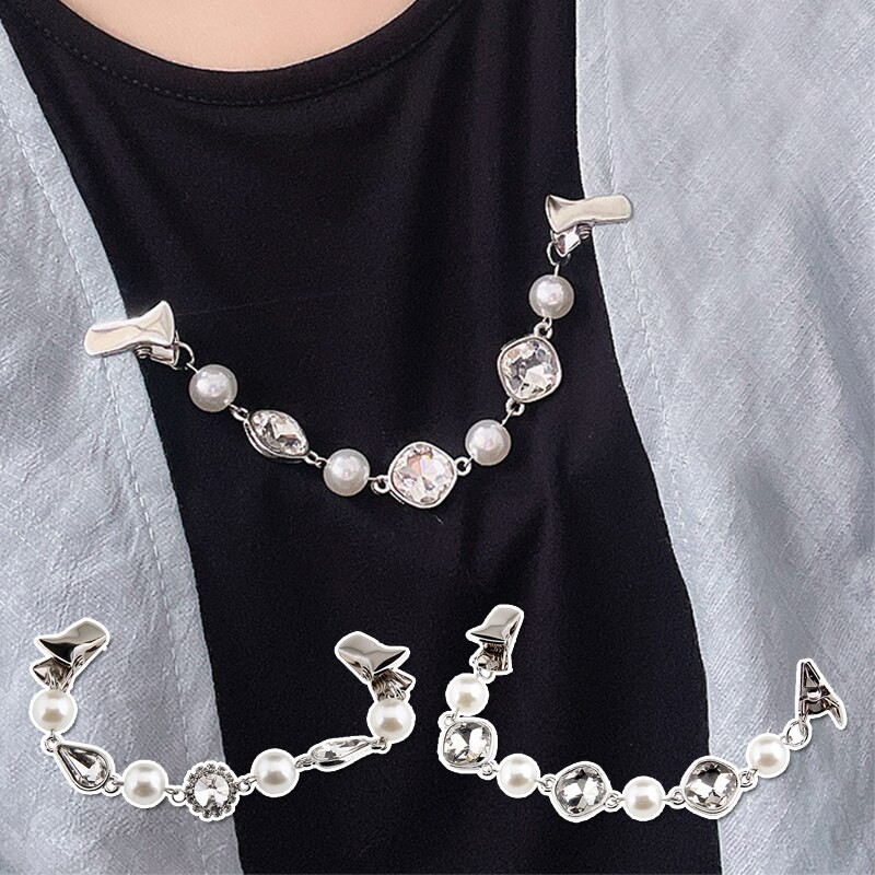 Sponky na sveter a šál, perlové krištáľové brošne na sveter, sponky na vintage kardigany, brošne s golierom bundy, šperky na výrobu...