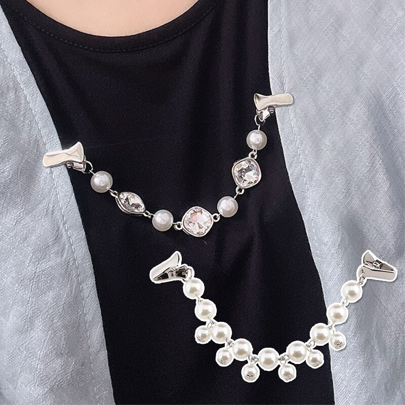 Sponky na sveter a šál, perlové krištáľové brošne na sveter, sponky na vintage kardigany, brošne s golierom bundy, šperky na výrobu...