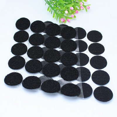 100 pari bijelih 25 mm najlonskih samoljepljivih točkastih naljepnica Brza potpora točkasta kugla kuka petlja Bijeli disk Pasta Okrugle naljepnice s novčićima