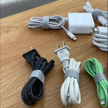 Καλώδιο USB 300mm Winder Organizer Ties Desk Organizer Θήκη ακουστικών PC Cord Organizer καλώδιο Nylon Αυτοκόλλητη γραβάτα χωρίς κοπή