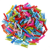 100 buc/lot mini cleme de lemn 3,5*0,7 cm cleme de lemn colorate cu arc metalic pentru agrafe de rufe DTY decor artizanat cleme de gustare cleme foto cleme