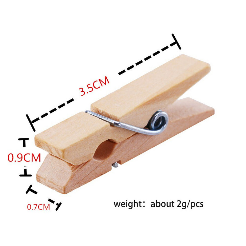 100 buc/lot mini cleme de lemn 3,5*0,7 cm cleme de lemn colorate cu arc metalic pentru agrafe de rufe DTY decor artizanat cleme de gustare cleme foto cleme