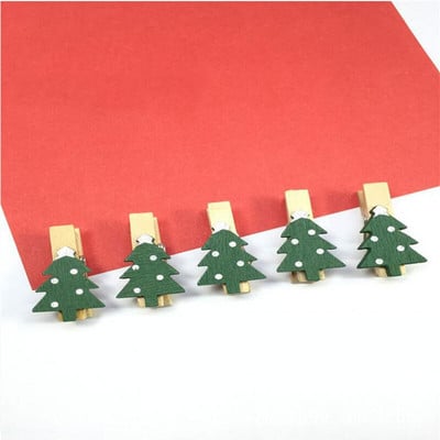 10 ks kreslených nálepiek s drevenými klipmi, vianočná séria, drevené klipy na ochranu životného prostredia, farebné drevené klipy na stromy/losy/rukavice