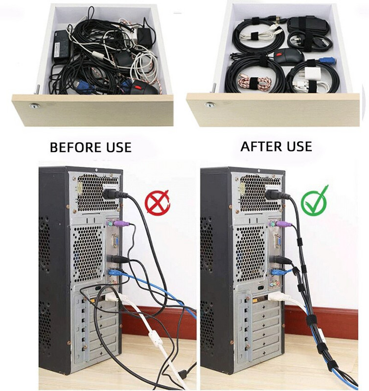 Isekleepuv Kinnituslint Korduvkasutatavad konksud Aasad Juhtmeside Magic Tape Traadirihmad Kodu köök Nailonkinnitusega DIY tarvikud