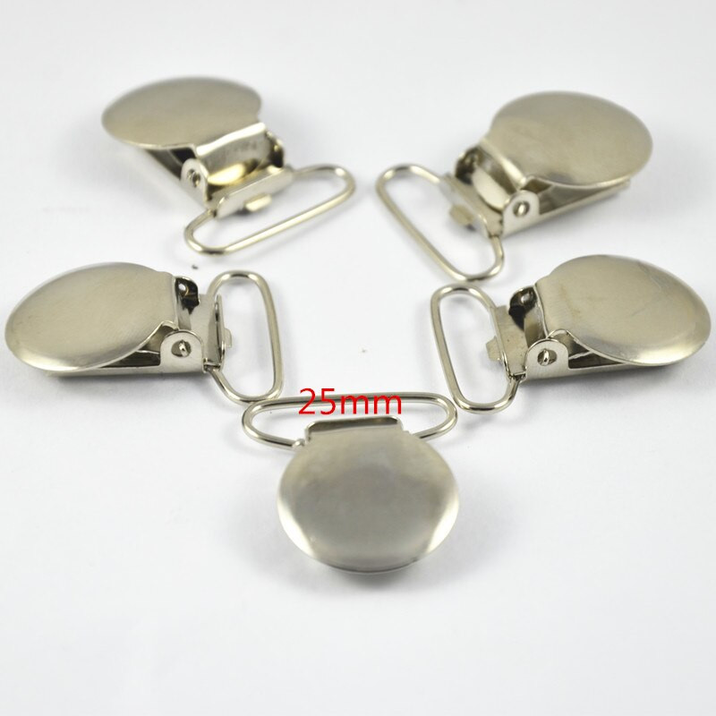 20 ks kovových oválnych okrúhlych obdĺžnikových detských kovových držiakov na cumlíky s plastovou vložkou, nástroj na šitie v tvare U