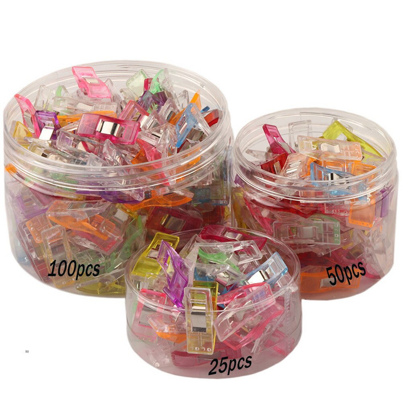 25/50 ks vysoko kvalitných klipov na okraje, viacfarebných klipov na prešívanie, plastových klipov na patchwork, šijacích doplnkov