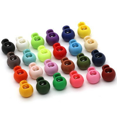 10PCs Plastic Ball Round Cord Lock Spring Stop Toggle Stopper Clip For Sportswear Shoes Rope Cord Lanyard DIY Craft Parts