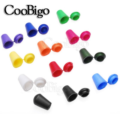 25pcs Colorful Cord Ends Bell Stopper with Lid Lock Plastic Toggle Clip Paracord Clothes Bag Sportswear Shoelace Rope Parts