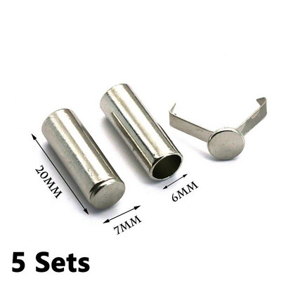 5 perechi de metal, opritor detasabil, capetele cablului de blocare, din aliaj, frânghie, cataramă anti-alunecare, cilindru cu închizătoare, accesorii 7mm*20mm