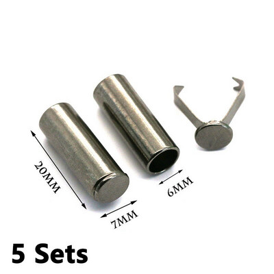 5 perechi de metal, opritor detasabil, capetele cablului de blocare, din aliaj, frânghie, cataramă anti-alunecare, cilindru cu închizătoare, accesorii 7mm*20mm