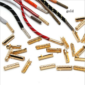 Кожени крайни закопчалки Капачки Сребърни/Златни/Бронзови Сгъваеми краища на кабела Съединител за кабел за обувки Корда за кръста Аксесоари