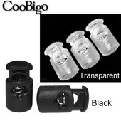 25 de bucăți din plastic, negru/transparent, închidere cu arc, opritor, încuietori cu șnur cu o singură gaură, pentru piese de frânghie pentru șireturi de îmbrăcăminte Paracord