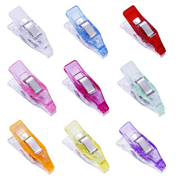 50 БР. Шевни щипки за облекло Цветни пластмасови щипки за ватиране Подвързване на тъкани Скоби за хартия Шевни аксесоари