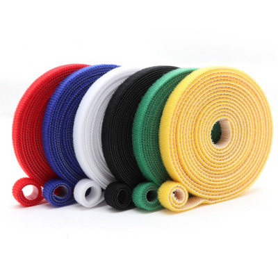 10mm 20mm Hook&Loop Cable Ties Reusable Nylon Strap White Black Red Yellow Green Blue 1 Meters