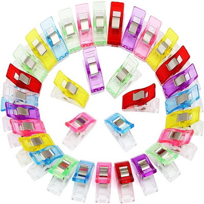 50KOM Višebojni patchwork alat za šivanje, pribor za šivanje, štipaljke za prošivanje, plastična kopča, DIY dodaci za rukotvorine Pince Coutur