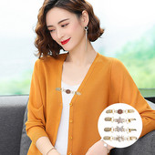 4-dielne spony na svetre, duté, zlaté, zliatinové, retro pokovované, šály, šatky, svetre, brošne, spony na svetre