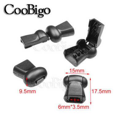 10 ks zipsových svoriek na lano, koncovky šnúrok, klipy na upevnenie koncov šnúrky, držiak na čipkované šnúrky na paracord, športové príslušenstvo, plastové, čierne