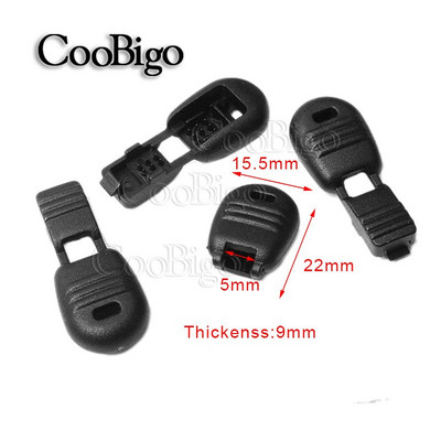 10 ks zipsových svoriek na lano, koncovky šnúrok, klipy na upevnenie koncov šnúrky, držiak na čipkované šnúrky na paracord, športové príslušenstvo, plastové, čierne