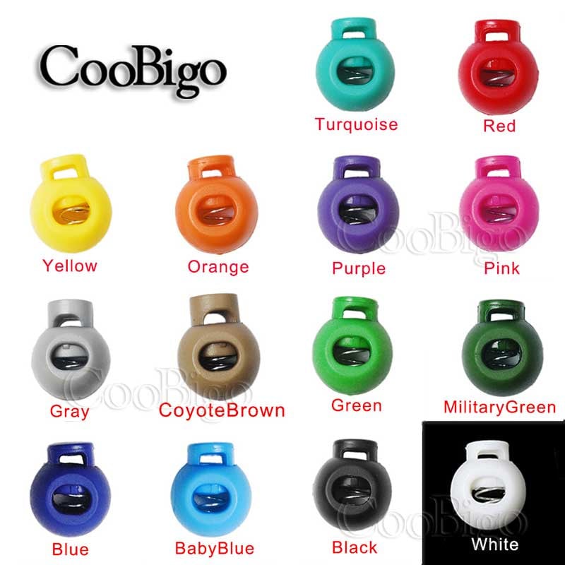 10 ks zátka na šnúrku, pružinová zarážka, prepínacia spona, okrúhla guľa, plastová farebná pre paracordové lano, šnúrky na topánky, DIY príslušenstvo