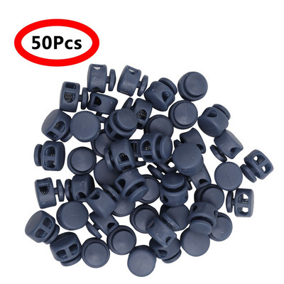 50 buc. Snur din plastic Blocare la capăt Comutator cu două orificii Opritor cu arc Butoane glisante de fixare pentru șnururi Genți șireturi Îmbrăcăminte