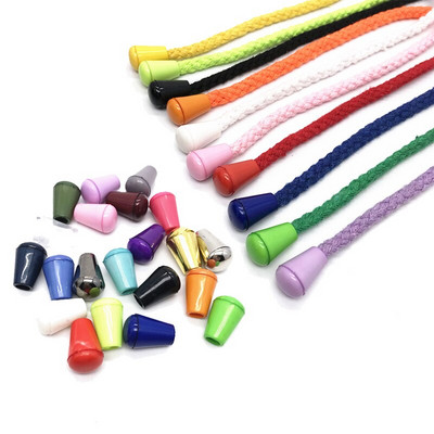 20pcs Plastic Cord Ends Stoppers Sportswear Hoodie Drawstring Rope Colorful Cord Ends With Lid DIY Sewing Clothes Accessories